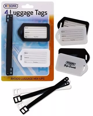 Luggage Tags Suitcase Id Travel Labels Address Name Tag Baggage Bag Holiday Card • £3.49