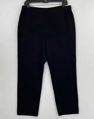 Misook Pull On Pants Large Black Slinky Womens 32x22 Knit Trouser Elastic A37-06 • $49.85