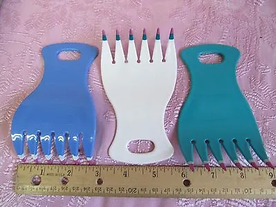 Mebco Hair Tousle Feather Bear Claw Comb- Assort Colors- 3 Pcs- NOS-The Original • $17.98