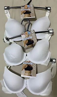 3X M&S BODY SHAPE DEFINE UNDERWIRED  NATURAL UPLIFT FULL CUP BRAS WHITE Size 32C • £9.99