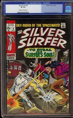 Silver Surfer # 9 CGC 8.0 OW/W (Marvel 1969) Mephisto Appearance • $195