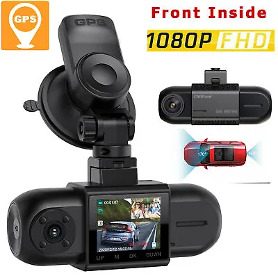 $89.79 • Buy Campark FHD 1080P Dual GPS Dash Cam Front+Inside Car DVR Camera Night Vision