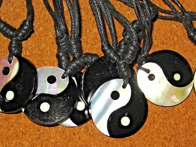 YIN YING YANG NECKLACE PENDANT CHARM CHOKER BLACK CORD GIFT HEALING Mens Womens • $7.95