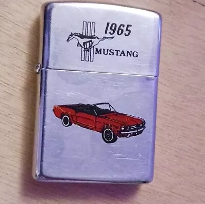 Vintage ZIPPO 1991  RED FORD MUSTANG 1965 CHROME LIGHTER USED   • $60