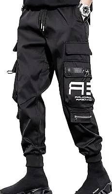 Men's Jogger Pants Punk Cargo Baggy Techwear Streetwear Hip Hop Couple Women Uni • $73.98