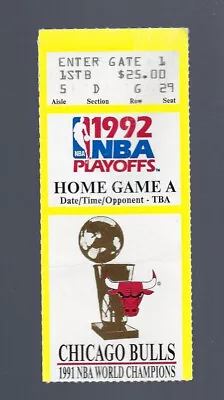 MICHAEL JORDAN 46 Pts 11 Rebs - HEAT @ BULLS 1992 NBA PLAYOFF TICKET STUB #A • $29