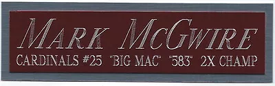 Mark Mcgwire Cardinals Nameplate Fo Autographed Signed Baseball-bat-jersey-photo • $10