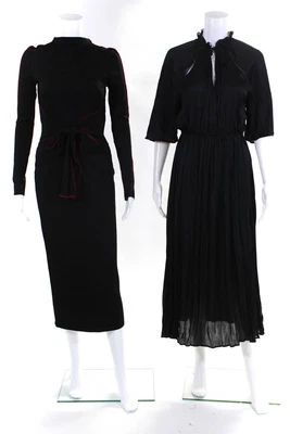 $34.99 • Buy Zara Womens A-Line Mid Calf Bodycon Sweater Dresses Black Red Size S Lot 2