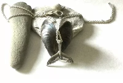 Kabana Sterling Silver Whale‘s Tail Pendant Necklace. • $68