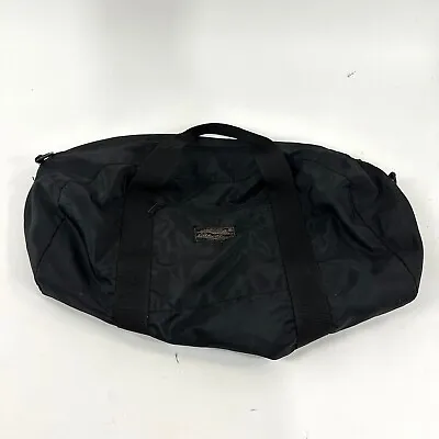 $25 • Buy Vintage Eddie Bauer XL Duffle Bag Maroon Black Double Strap Equipment Gym Travel