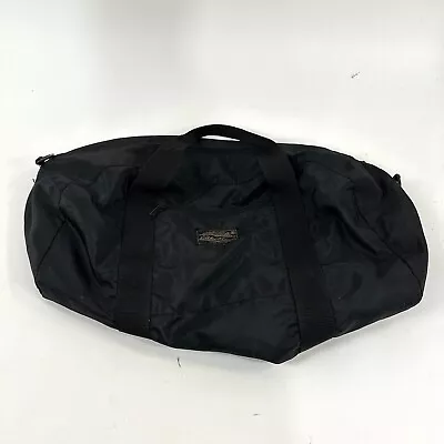 $25 • Buy Vintage Eddie Bauer XL Duffle Bag Maroon Black Double Strap Equipment Gym Travel