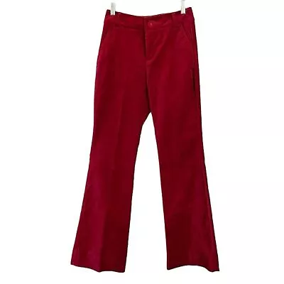 Cabi Limited Edition The Ford  Women's Red Velvet Trouser Pants Size 0 • $49