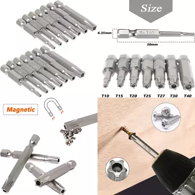 14Pcs 5-Pointed Security Star Torx Hex Screwdriver Bits Set 50mm Length S2 Steel • $13.73