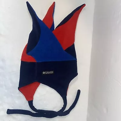 VINTAGE Columbia Hat Beanie YXL Blue/Red/dark Blue Jester Joker Snowboard M—1425 • $17.99