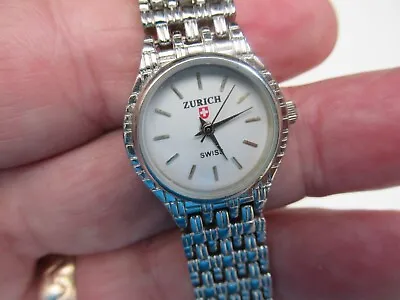 Woman's Zurich  Silver Tone Case & Strap Watch Free Shipping. • £15