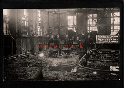 £22 • Buy Chipping Norton Town Hall Destroyed Fire Brigade Attending Rp Pc 1950 - Uk2916