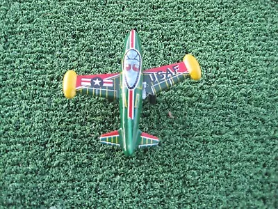 Vintage Tin Litho Friction USAF Airplane Plane • $5