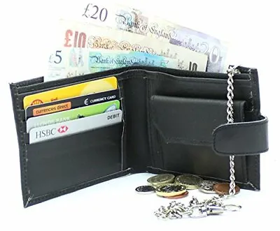 £6.95 • Buy Biker Chain Leather Wallets Coin Pocket Wallet With 40cm Key Belt Safety Chain