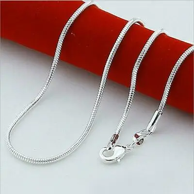 Mens Womens 925 Sterling Silver 2mm Width Snake Chain Necklace 16  - 30   • $8.99