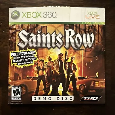 Saints Row Pre-Order Bonus DVD Demo Disc THQ Microsoft XBOX 360 • $26.99