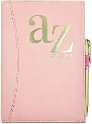 A To Z Telephone A5 Address Book A-Z Index Hard Back Cover With Pen (Pink)  • £8.90