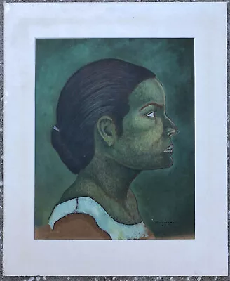 MID-CENTURY Mixed Media ~ MEXICAN MODERNIST ~ 1961 Painting HUGO ZUNIGA • $275