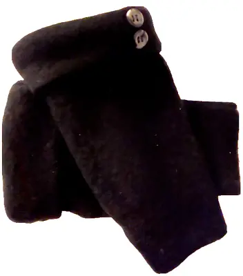 Fingerless Gloves Black Cashmere Merino Wool M Medium Mittens Arm Warmers Women • $31.98