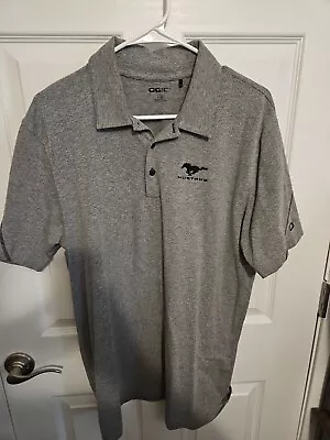 Men's Golf Polo Shirt Size L OGIO Mustang Branded Gray Embroidered  • $14.99