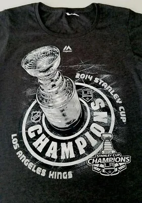 LOS ANGELES KINGS 2014 Stanley Cup Championship T-Shirt S Gray NHL Hockey • $7.99