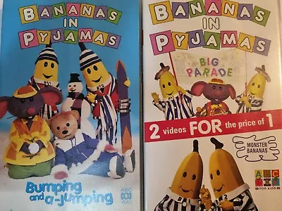 2x Bananas In Pyjamas VHS - Bunping And Jumping Big Parade Monster Bananas  • $12.99