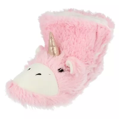 Girls X2R111 Novelty Unicon Boot Slippers By Spot On Retail Price • $21.79