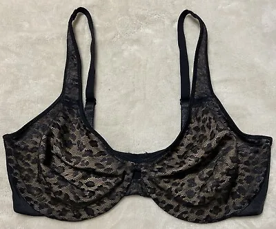 Sweet Nothings By Maidenform~Sz 38C~Lined Demi Lace~Bra~Black Beige~Style 8023 • $17.99