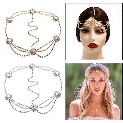 £8.18 • Buy Head Chain Rhinestones Layered Sparking Hair Accessories Jewelry Boho Headband