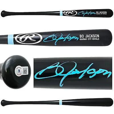 Bo Jackson Autographed Black Rawlings Player Model Bat Royals Beckett 218036 • $299