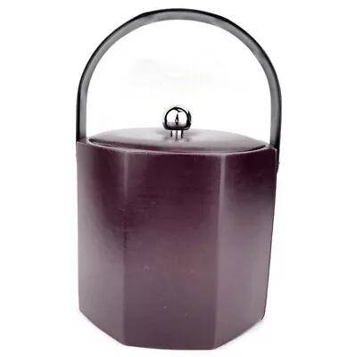 $42.99 • Buy GEORGES BRIARD Signed Mid Century Modern Burgundy Octagonal Ice Bucket