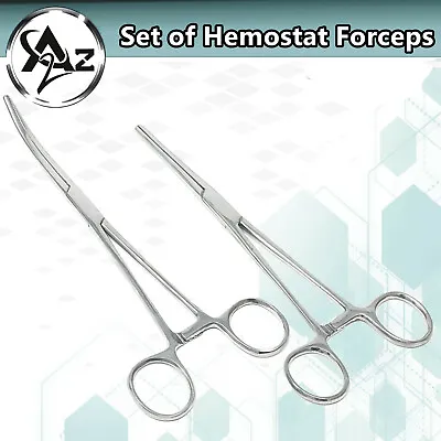 $9.99 • Buy 2 Fishing Hook Remover Hemostat Locking Forceps Pliers 6.25  CURVED+STRAIGHT 