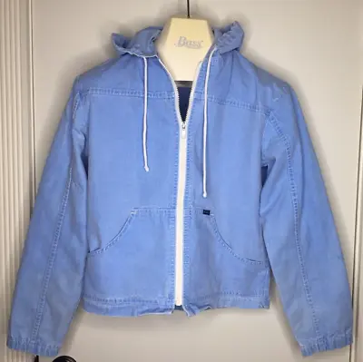 Vintage PCH Pacific Coast Highway Small Blue Chambray Lightweight Hoodie Jacket • $36.99