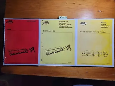 Vicon CM216 Disc Mower Operator 70.002.816 + Parts 14031 + Cutterbar Manual • $21.99