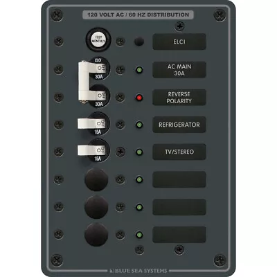 Blue Sea Systems AC 5-Position Panel - 8101 ELCI GFCI For Marine Safety • $523.20