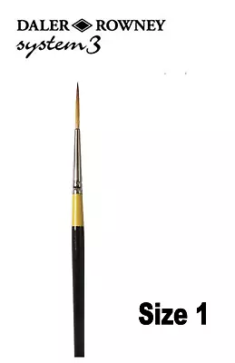 Daler Rowney System 3 Acrylic Brush Short Handle Script Size 1 • £5.60