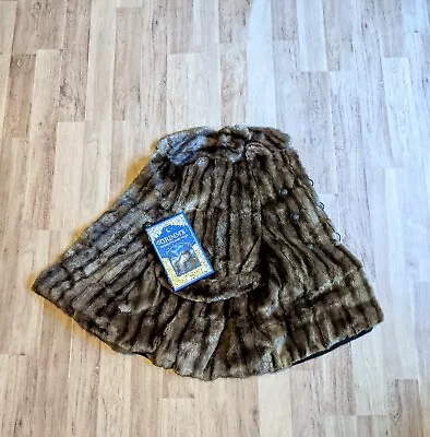 Brown Mink Fur Lap Throw Real Genuine Fur Blanket Upcycled Vintage Mink Coat • $100