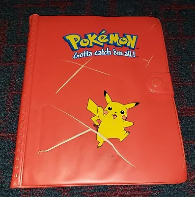 Vintage Pikachu Pokemon Card Binder/Book Red 4-Pocket Rare 1999 Pokémon • $24