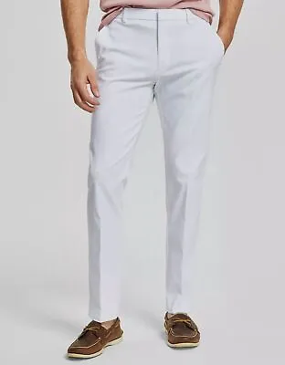 $95 Tommy Hilfiger Men's 32W X 32L White Stretch Modern-Fit Trousers Dress Pants • $30.78