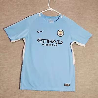 Manchester City Boys Shirt XL Blue Nike Dri Fit 2017 #10 Kun Aguero READ • $28.41