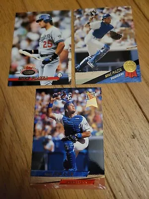 Mike Piazza 3 Card 1993 Rookie Lot Stadium Leaf Ultra - FREE SHIPPING !!! • $2.49