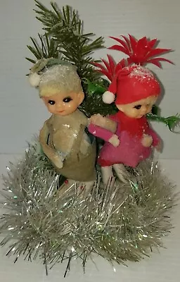 Vintage Christmas Felt Pixie Elves Elf Decoration • $17.50