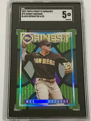 2022 Topps Finest Flashbacks #76 Manny Machado SGC 5 Black Refractor /25 • $30