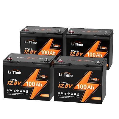 LiTime 1/2/3/4/8Pack 12V 100Ah Group 24 LiFePO4 Lithium Battery RV Trailer Lot • $207.99