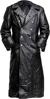 III-Fashions Men's Lambskin Leather Trench Coat - Double Breasted Long Length • $120