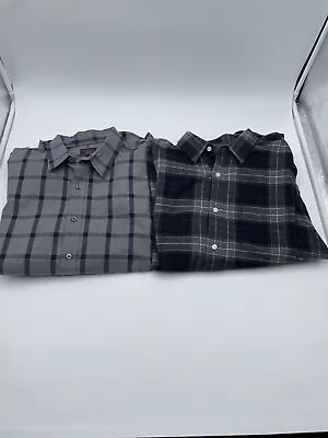 UNTUCKit Flannel & Plaid Shirt Mens XL Button Up Cotton Long Sleeve Lot Of 2 • $38.99